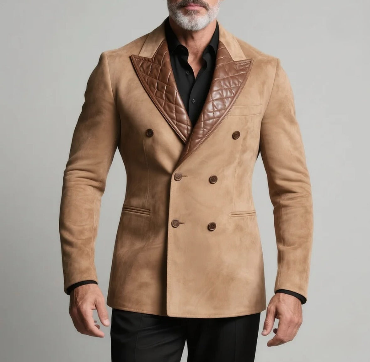 Luxury Men’s Leather Coat – Classic Modern Tailored Fit