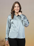 Women’s Blush Satin Shirt – Premium Party & Office Wear