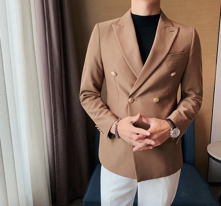 Men’s Luxury Leather Jacket Coat – Elegant Modern Blazer Style